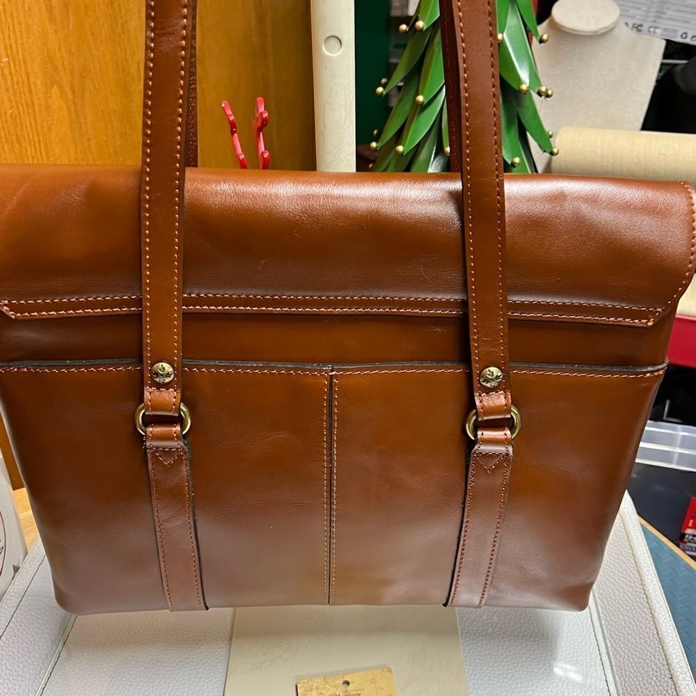 NWT Patricia Nash Leather Amersham Messenger Bag, Cinnamon - Picture 6 of 12